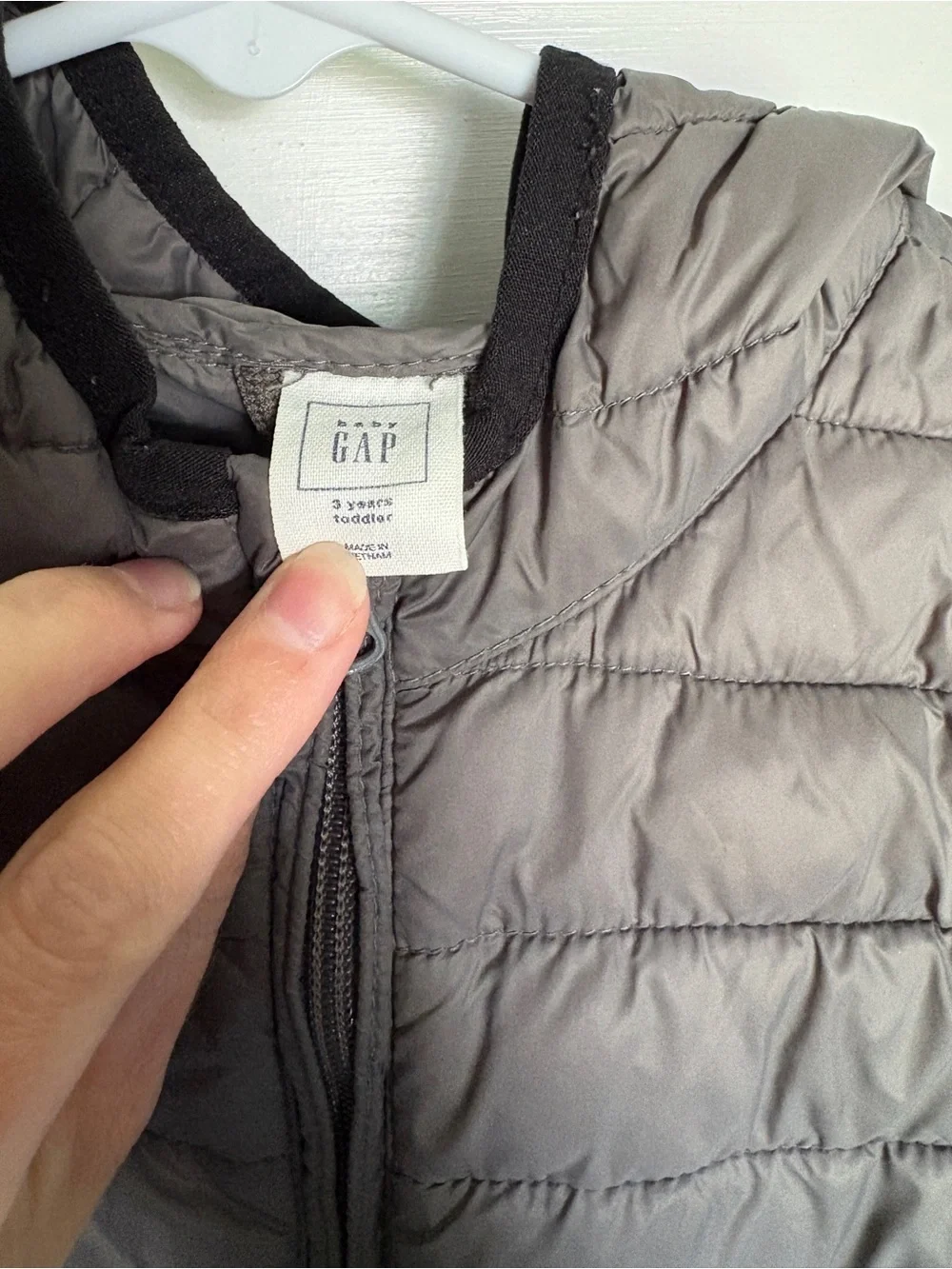 GAP Kids Gray Hooded Puffer Jacket